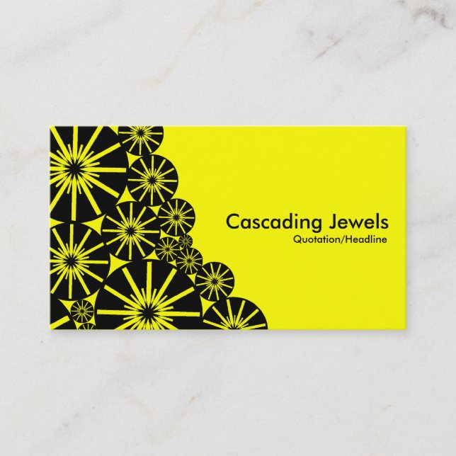 Cascading Jewels - Yellow Business Card (Front)