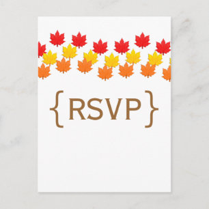 Cascading Leaves Fall Wedding RSVP Postcard