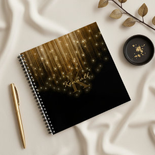 Cascading Lights Monogram Gold ID789 Notebook