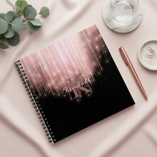 Cascading Lights Monogram Rose Gold ID789 Notebook