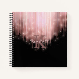 Cascading Lights Monogram Rose Gold ID789 Notebook