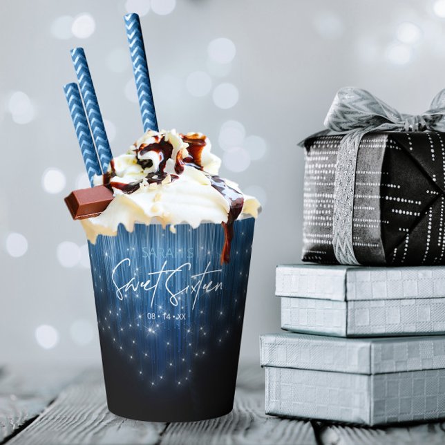 Cascading Lights Sweet 16 Blue ID790 Paper Cups (Creator Uploaded)