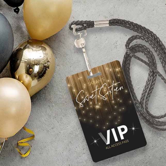 Cascading Lights Sweet 16 Gold ID790 ID Badge (Creator Uploaded)