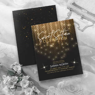 Cascading Lights Sweet 16 Gold ID790 Invitation