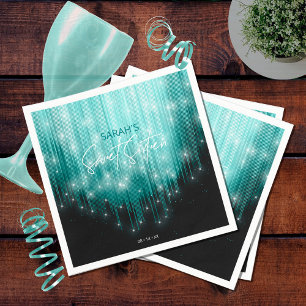 Cascading Lights Sweet 16 Teal ID790 Napkin