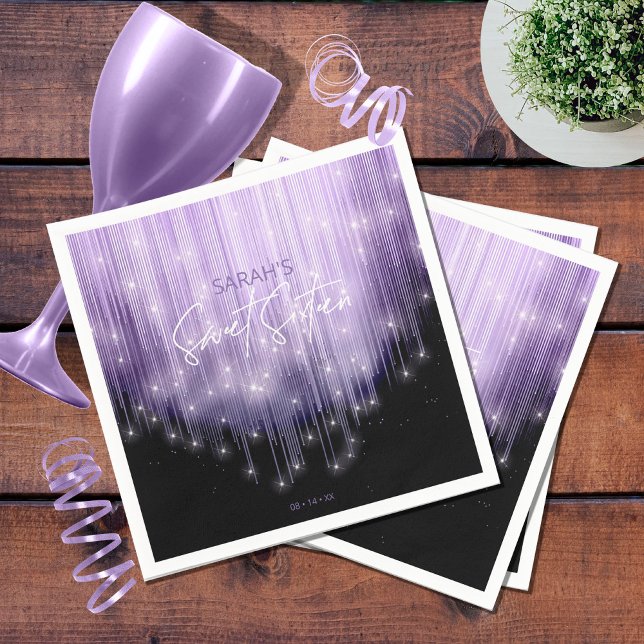 Cascading Lights Sweet 16 Violet ID790 Napkin (Creator Uploaded)