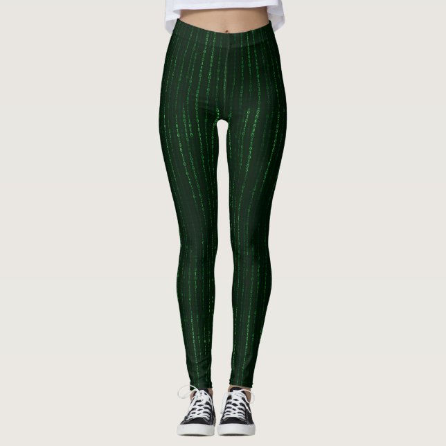 Cascading Matrix Code Leggings (Front)
