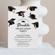 Cascading Motarboards Double Graduation Party