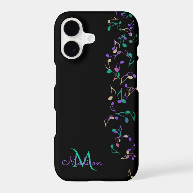Cascading Music Notes Monogram iPhone X Case (Back)