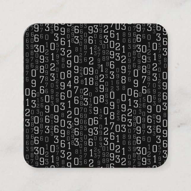 Cascading Numbers Square Business Card (Front)