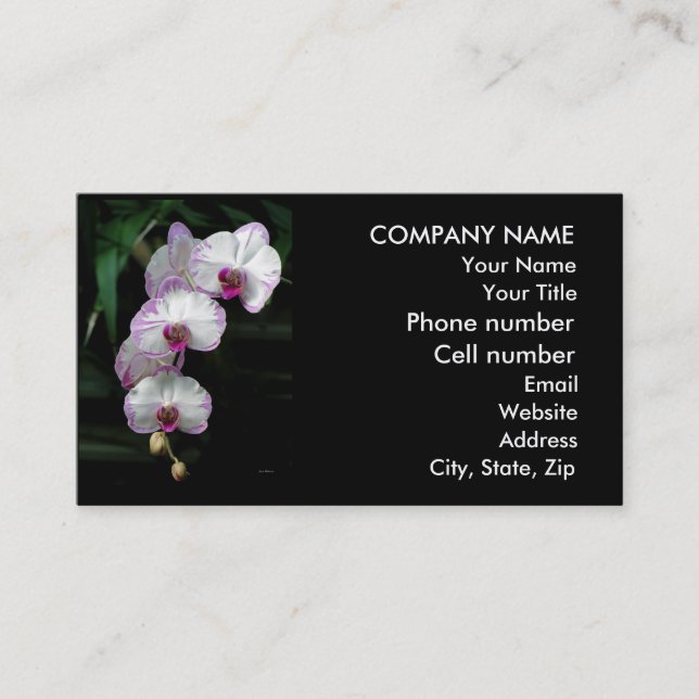 Cascading Orchid Beauties Business Card (Front)