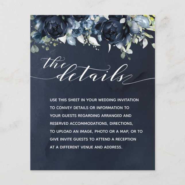 Cascading Peonies Wedding Details (Front)