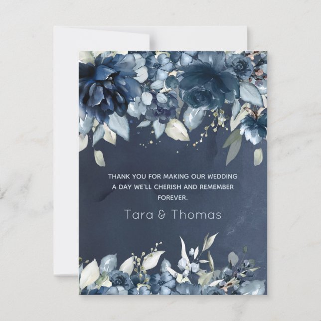 Cascading Peonies Wedding Thank You (Front)