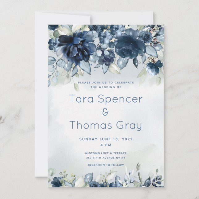 Cascading Roses Wedding Luxury Invitation Suite (Front)