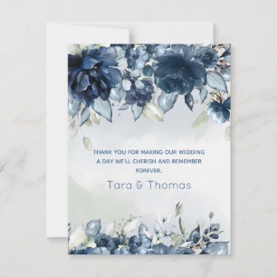 Cascading Roses Wedding Thank You Card