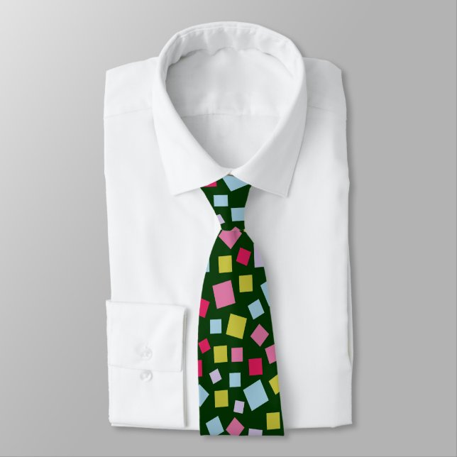 Cascading Squares - Dark Green Tie (Tied)