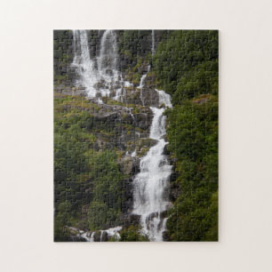 Cascading Volefossen Waterfall Jigsaw Puzzle