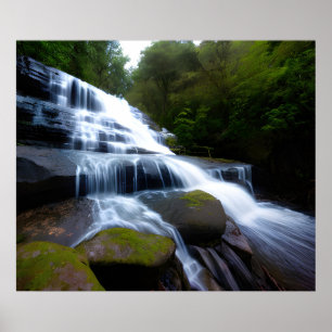 Cascading Waterfall Photo Poster