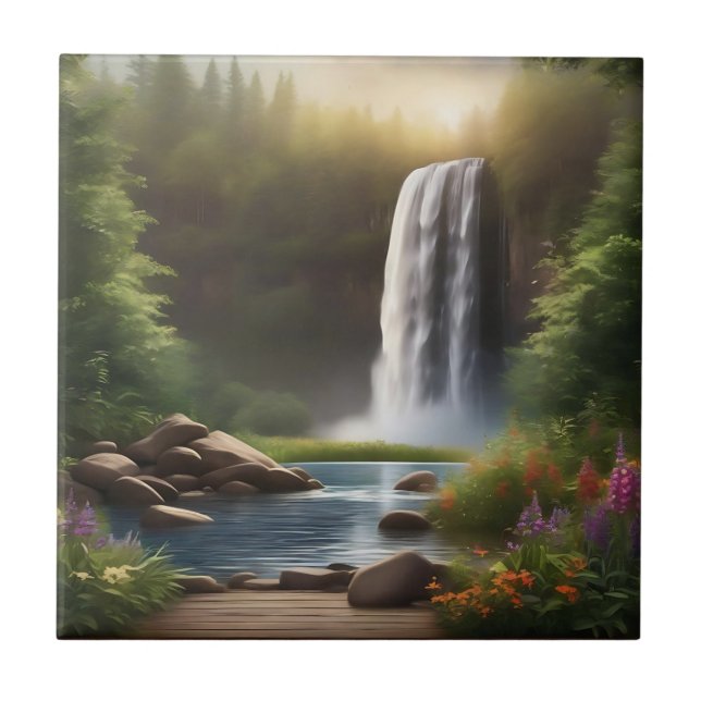 Cascading Waters A Serene Escape Tile (Front)