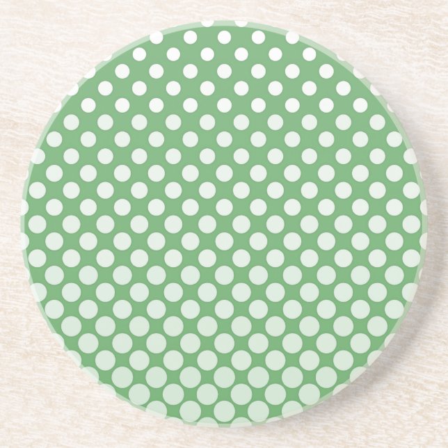 Cascading White circles on lime green Coaster (Front)
