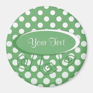 Cascading White circles on lime green Magnet