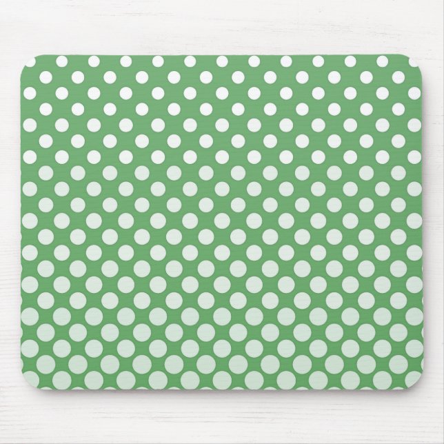 Cascading White circles on lime green Mouse Mat (Front)