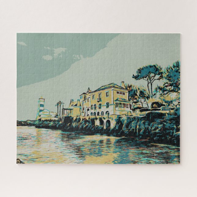 Cascais gift Portugal, Santa Marta Lighthouse Jigsaw Puzzle (Horizontal)