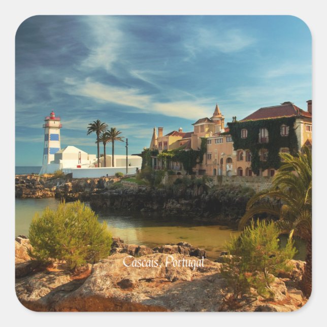 Cascais, Portugal picturesque landscape Square Sticker (Front)