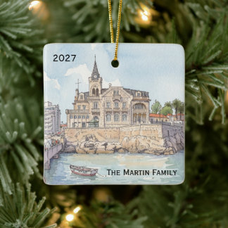Cascais, Portugal Travel/Vacation/Honeymoon Ceramic Ornament