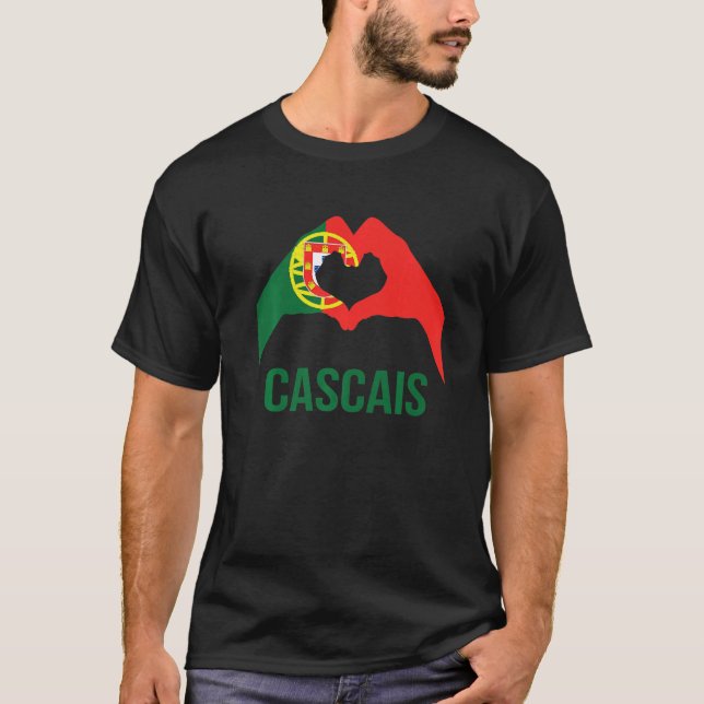 Cascais Portuguese City Love Portugal Flag T-Shirt (Front)