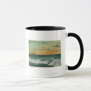 Casco Bay, MaineShip in the Bay at Sunrise Mug