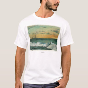 Casco Bay, MaineShip in the Bay at Sunrise T-Shirt