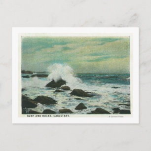 Casco Bay, MaineSurf and Beach Rocks Postcard