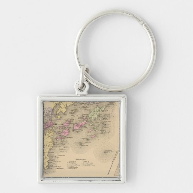 Casco Bay Map Key Ring (Front)