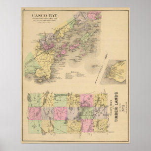 Casco Bay Map Poster