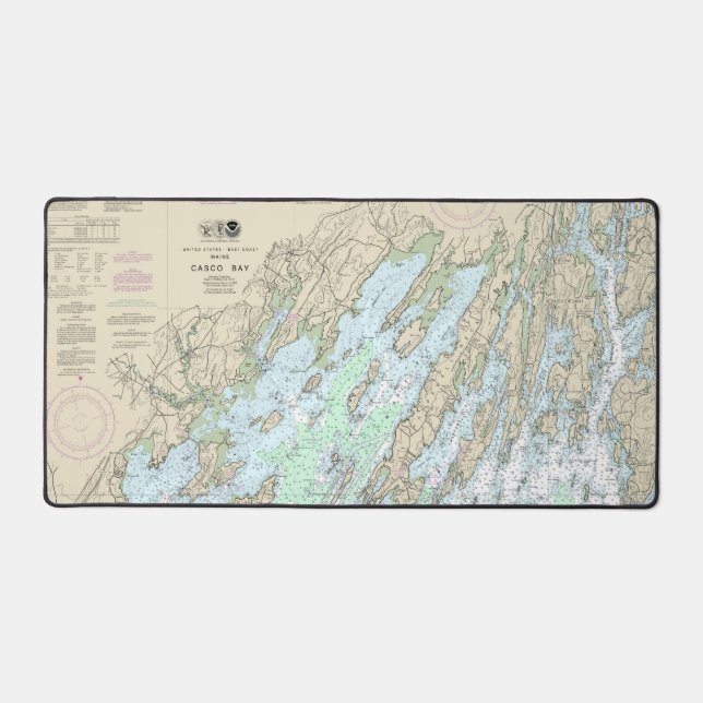 Casco Bay Nautical Chart 13290 Desk Mat (Front)