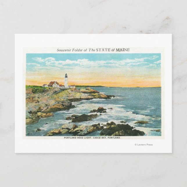 Casco Bay View of the Portland Head Lighthouse Postcard (Front)