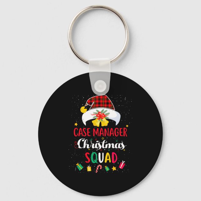 Case Manager Christmas Squad Santa Hat Matching Pr Key Ring (Front)