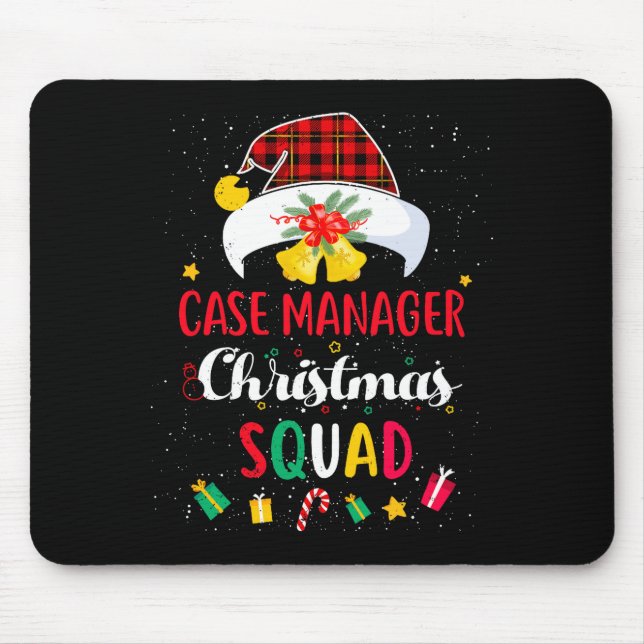 Case Manager Christmas Squad Santa Hat Matching Pr Mouse Mat (Front)