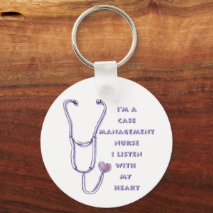 Case Manager Nurse Heart  Keychain