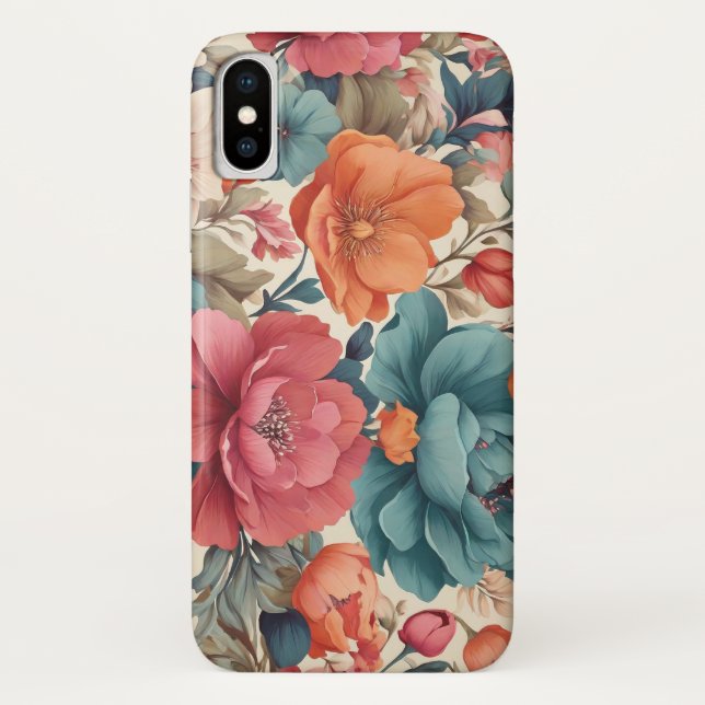 Case-Mate, Apple iPhone x, Florals pattern Case-Mate iPhone Case (Back)