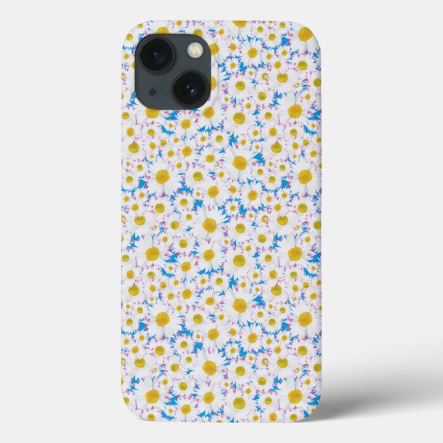 Case-Mate Case for iPad: Ditzy White Daisies: Blue (Back)