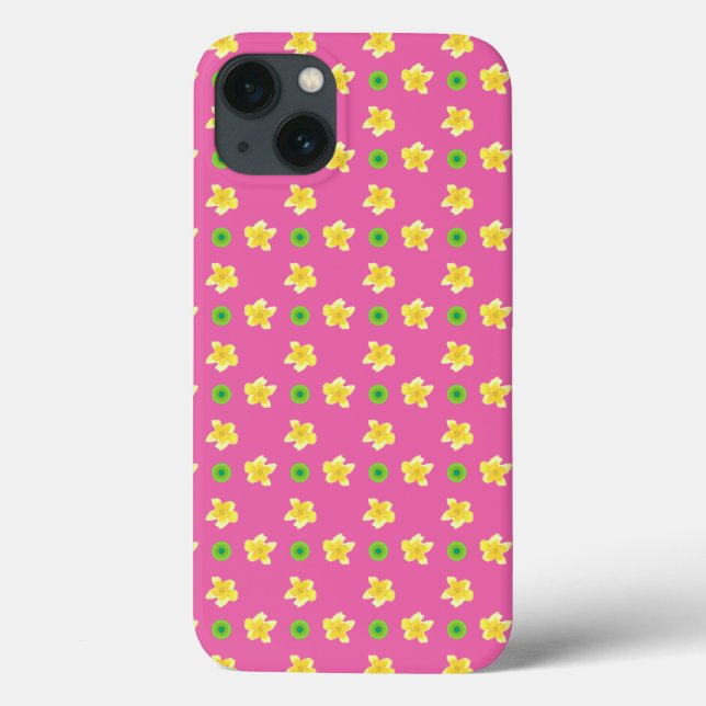 Case-Mate iPad Mini Case: Primroses on Deep Pink Case-Mate iPhone Case (Back)