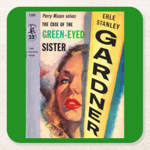Case of the Green-Eyed Sister Square Paper Coaster