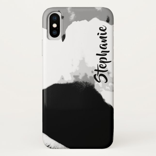 Casemate Black and White Modern iPhone XS Max XR Case-Mate iPhone Case (Back)