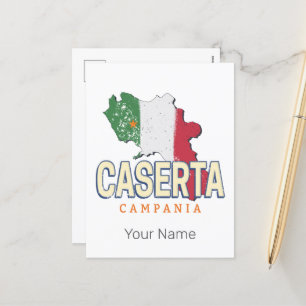 Caserta Italy Retro Campania Map Vintage Souvenir Holiday Postcard