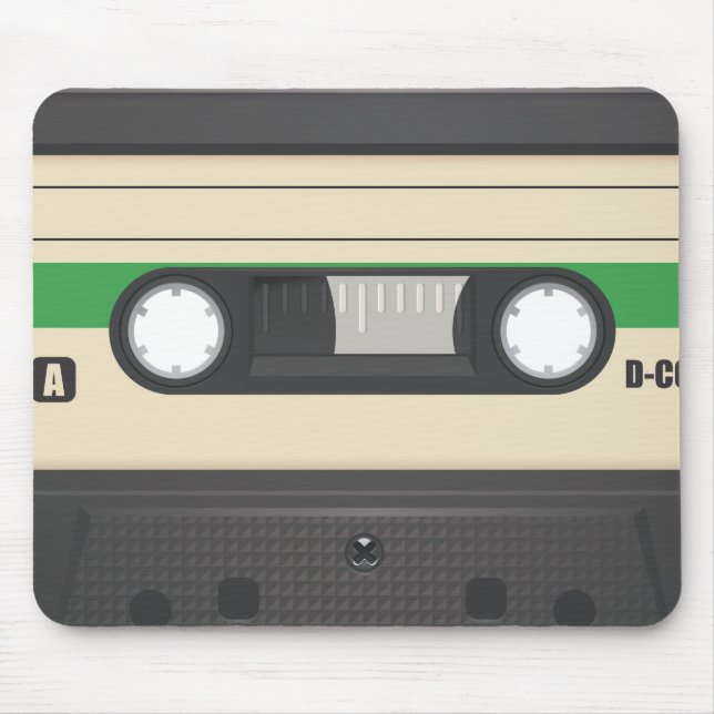 Casette Tape - Leaf Green Mouse Mat (Front)