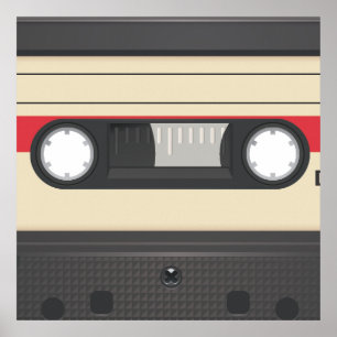 Casette Tape - Sunset Red Poster