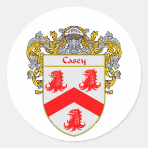 Casey Coat of Arms (Mantled) Classic Round Sticker