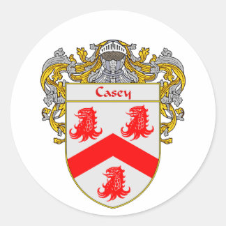 Casey Coat of Arms (Mantled) Classic Round Sticker